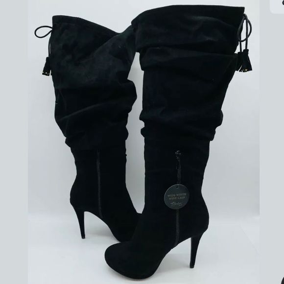 Thalia Sodi Shoes - NWT Thalia Brisa Knee Black Suede High Heel Boots